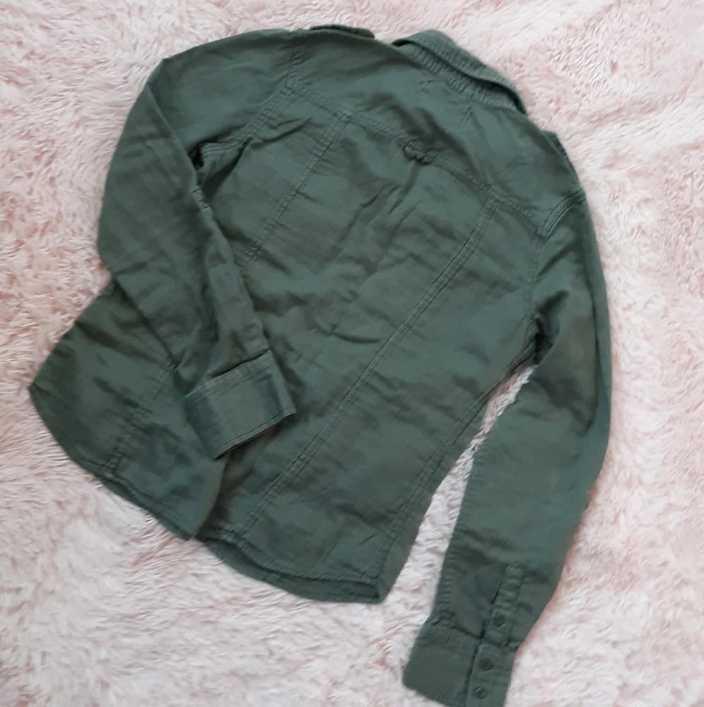 SOLD @MARKET! Boho hippie upcycled army greenish grey toned soft and gorg top! - Picture 6 of 9